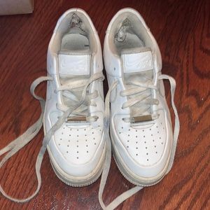 Platform nike airforce ones white womens size 6